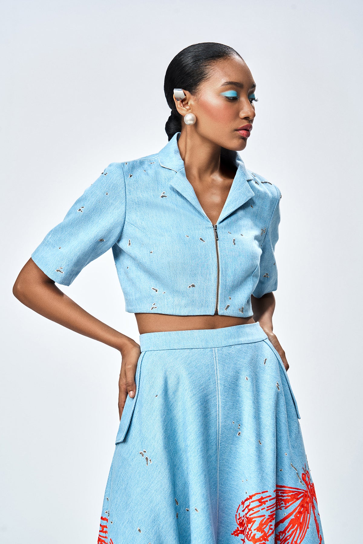 DRAGONFLY CROP TOP WITH CIRCULAR SKIRT