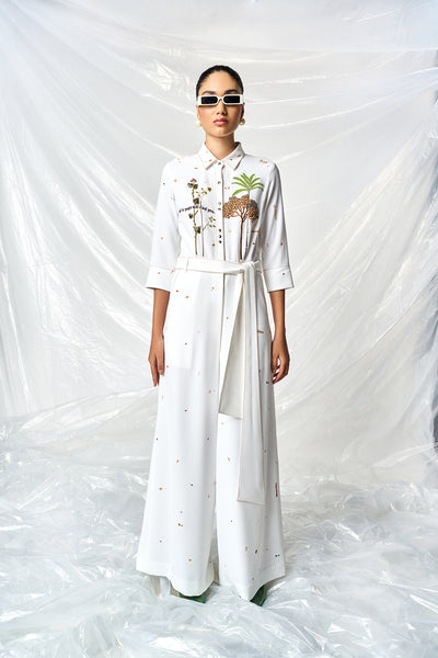 SUMMER PLANT JUMPSUIT WITH BELT