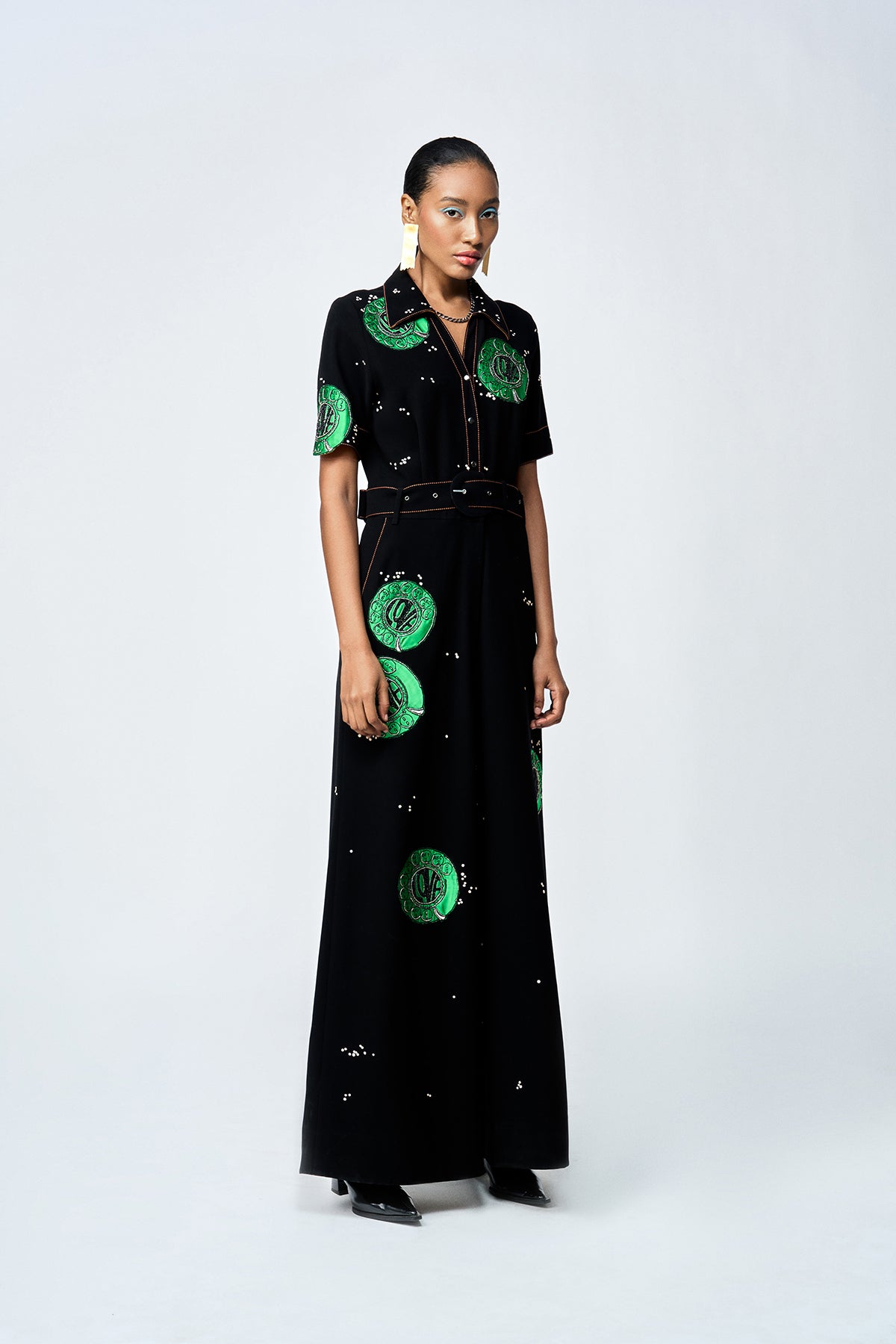 TELEPHONE DIAL JUMPSUIT WITH BELT