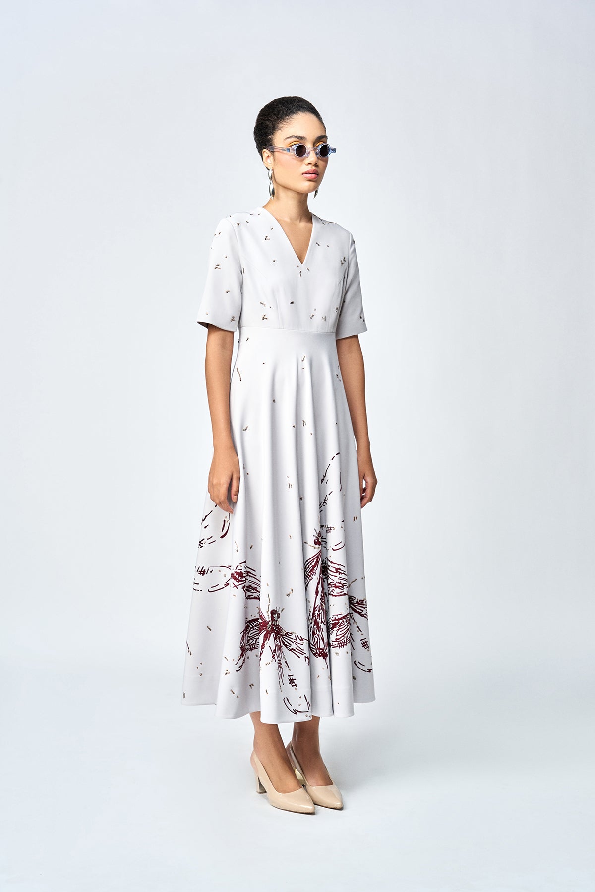 DRAGONFLY CIRCULAR MIDI DRESS