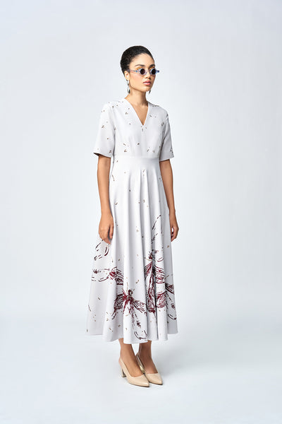 DRAGONFLY CIRCULAR MIDI DRESS