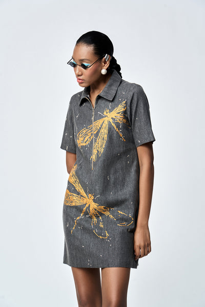 DRAGONFLY POLO T SHIRT DRESS