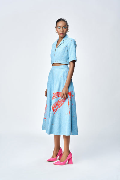 DRAGONFLY CROP TOP WITH CIRCULAR SKIRT