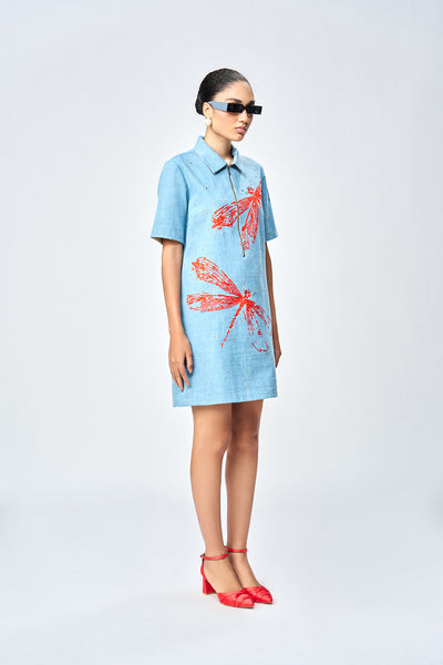 DRAGONFLY POLO T SHIRT DRESS