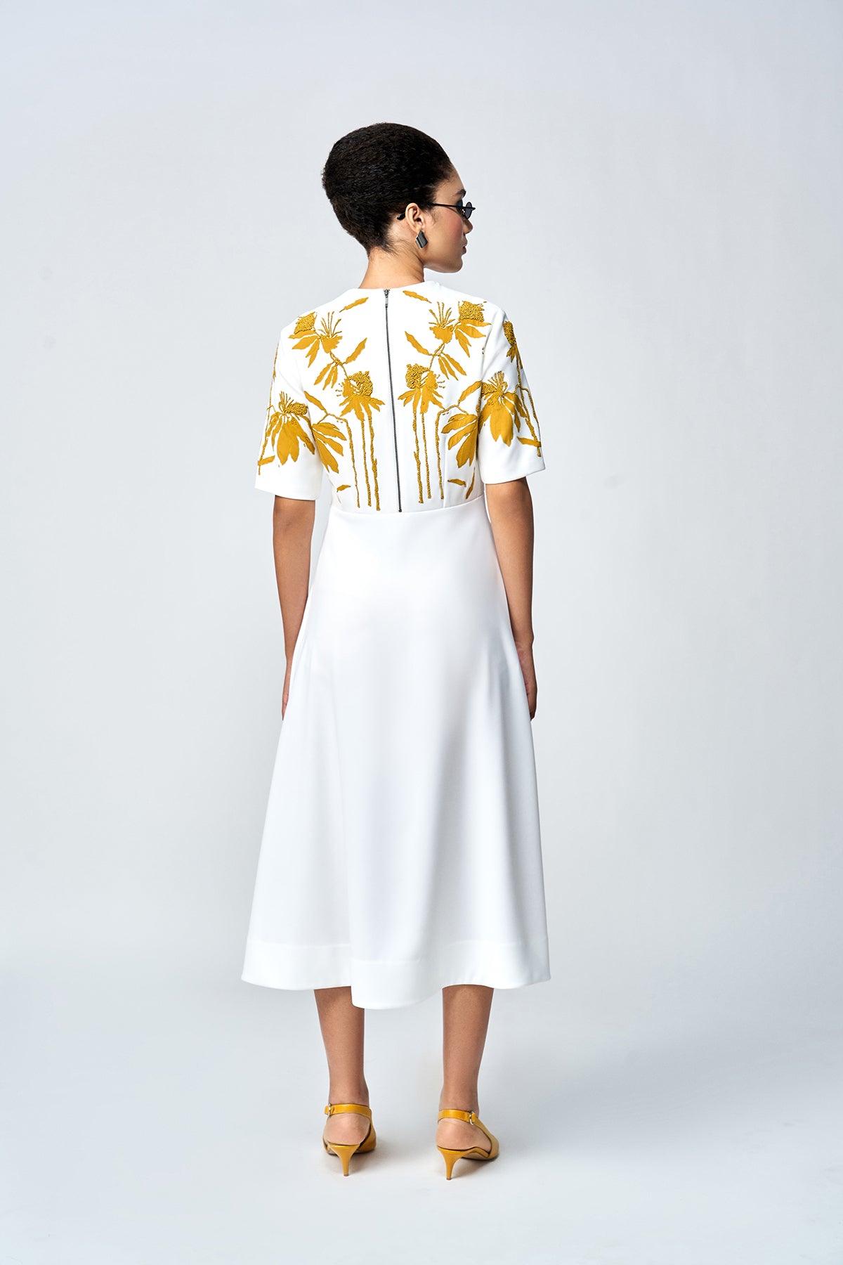 DAINTY LEAVES MIDI DRESS