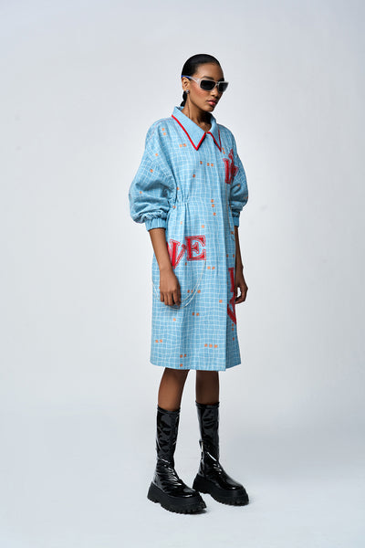 LOVE CHECKS PARKA DRESS