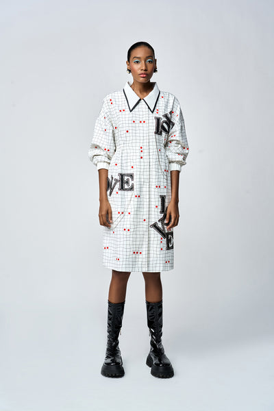 LOVE CHECKS PARKA DRESS