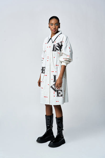 LOVE CHECKS PARKA DRESS