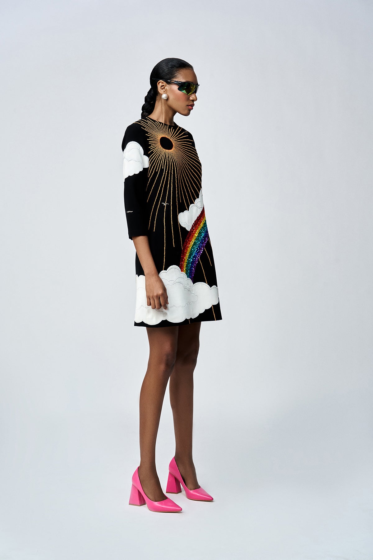 SUN CLOUDS RAINBOW MINI DRESS