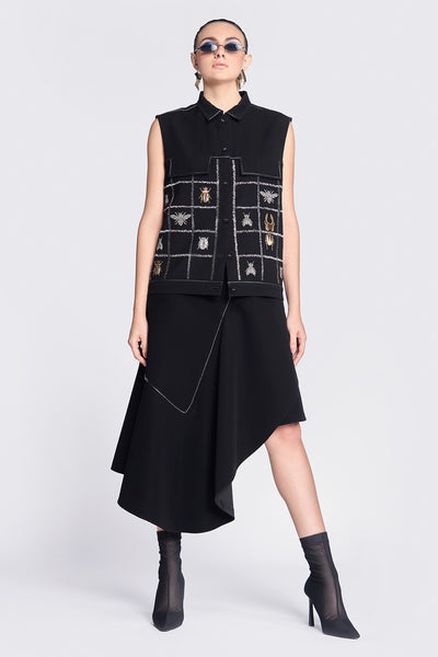 Insect Vest With Asymmetric Skirt