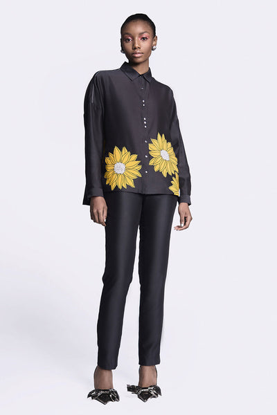 Sunflower Applique Boxy Shirt