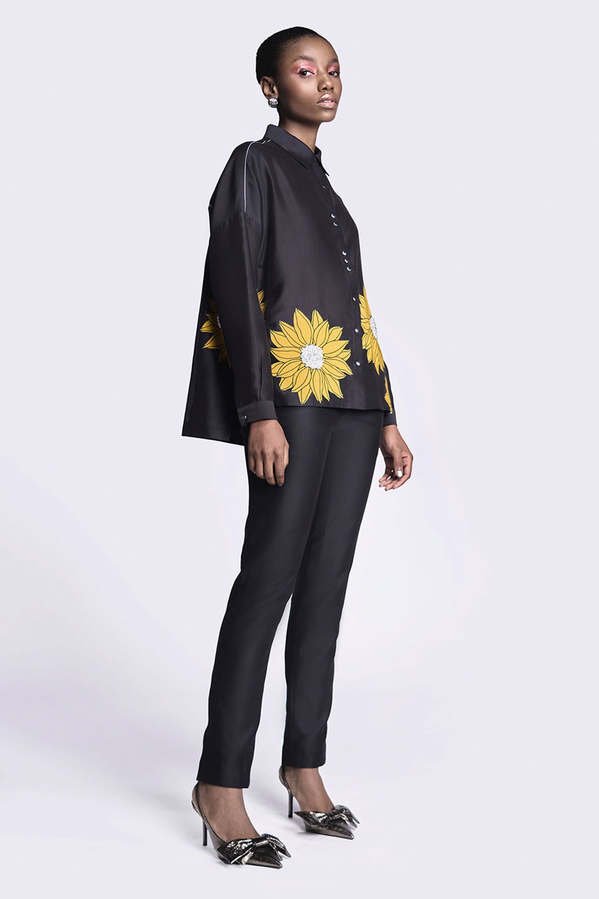 Sunflower Applique Boxy Shirt