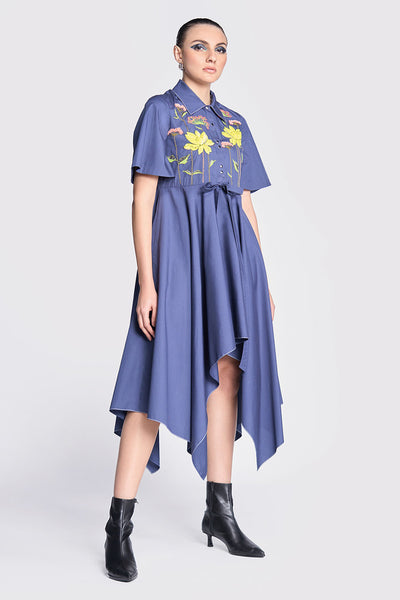 Colourful Lotus Asymmetric Dress