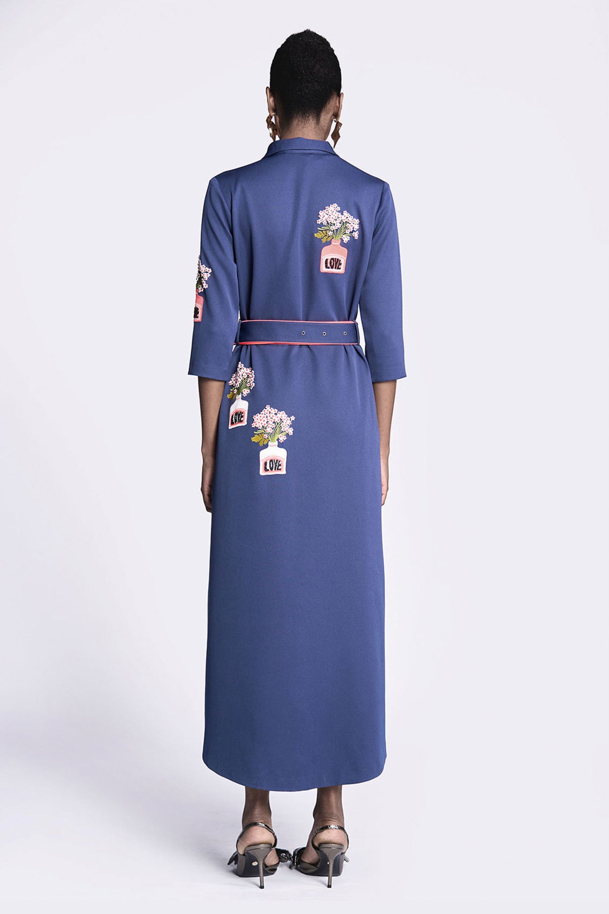 Inkpot Long Shirt Dress With Belt