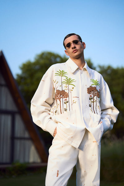 TROPICAL FOREST OVERSIZED JACKET WITH PANTS