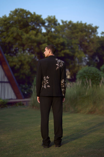 HAZEL LEAVES BLAZER WITH NARROW PANTS