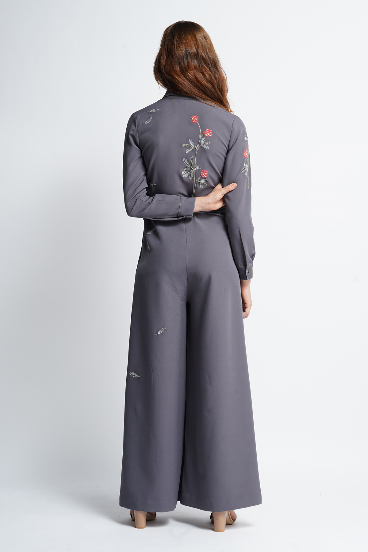 Meadow Plant Jumpsuit With Belt