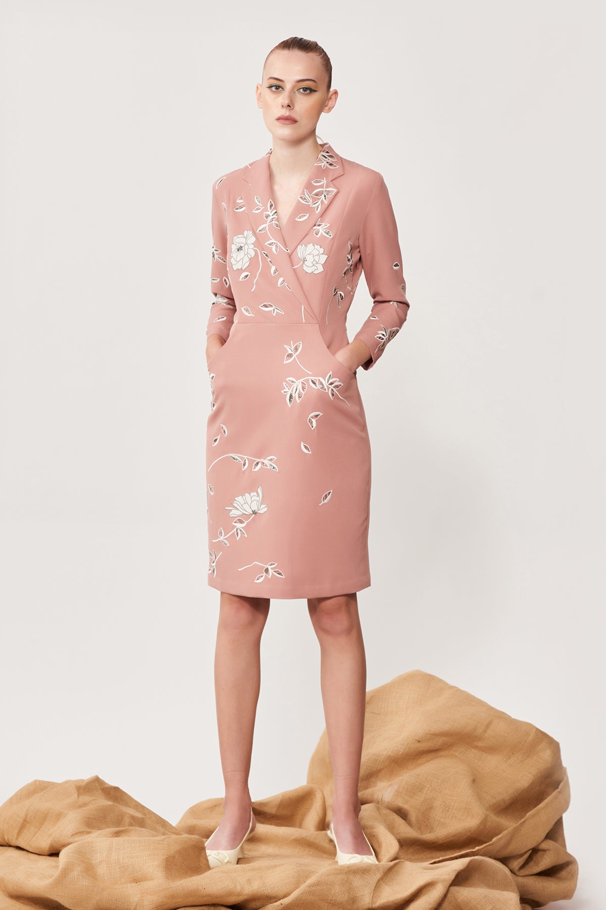 Abstract Rose Summer Coat Dress