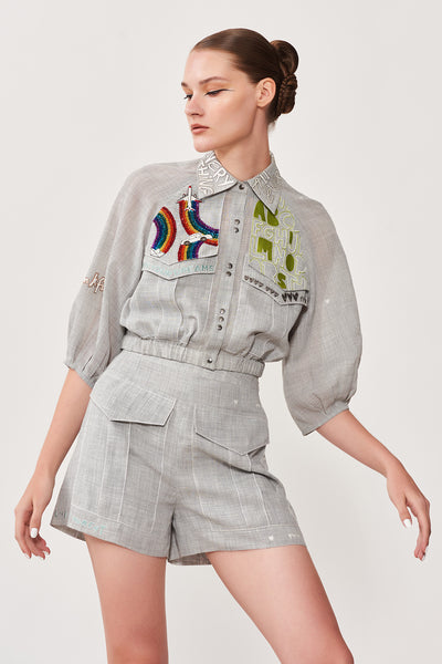 Own Your Dream Flap Short Jacket With Shorts