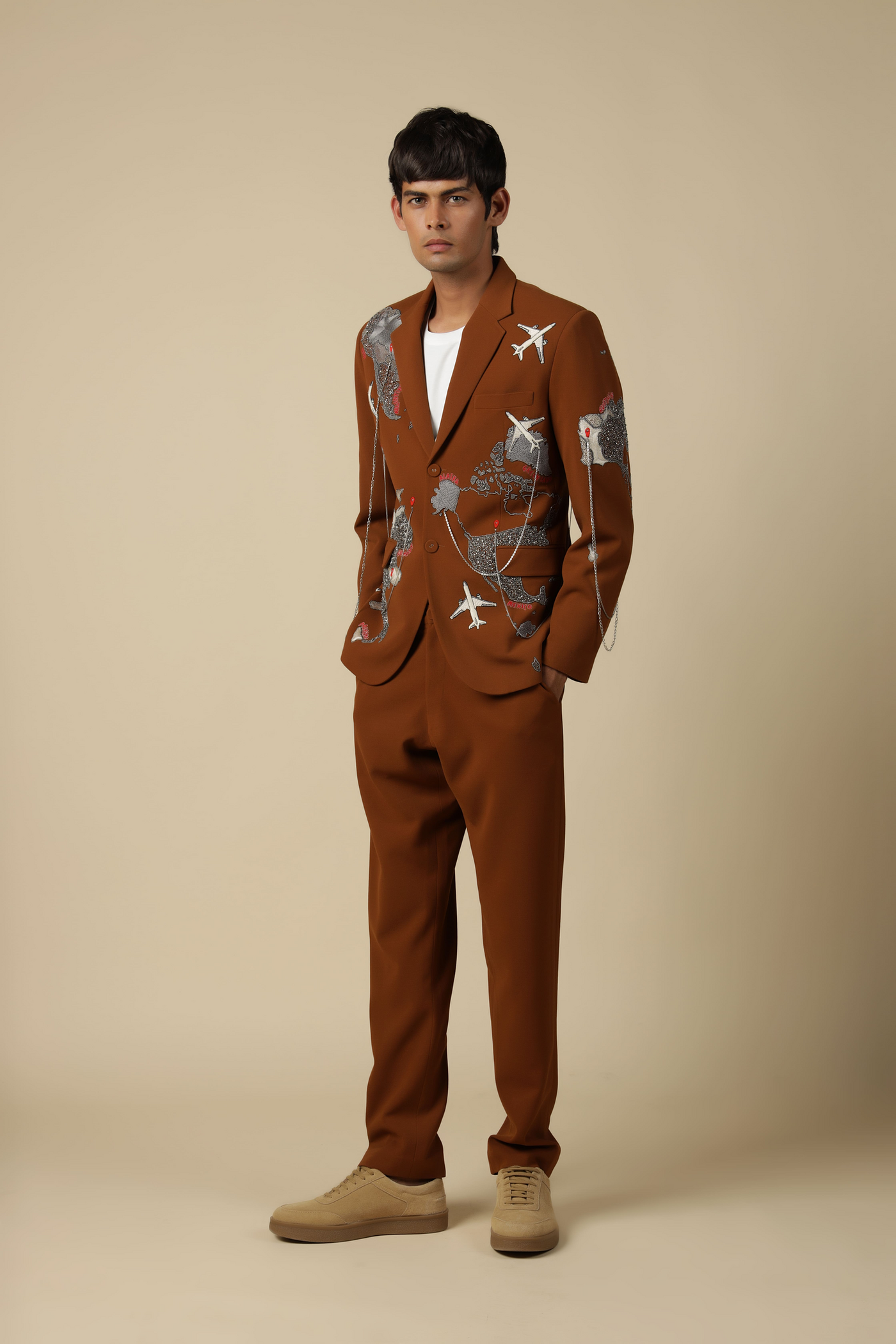 Map Blazer With Pants