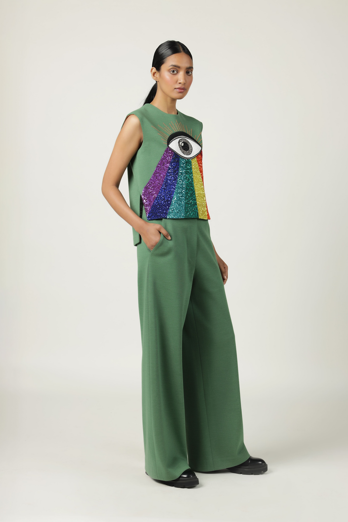 Flared Pant Of "(Eye Rainbow Top)"